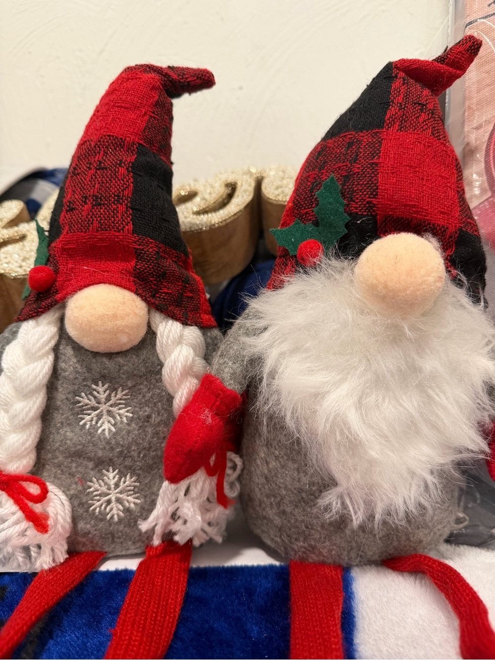 Christmas Festive Red & Black Buffalo Plaid Gnome Holiday Décor